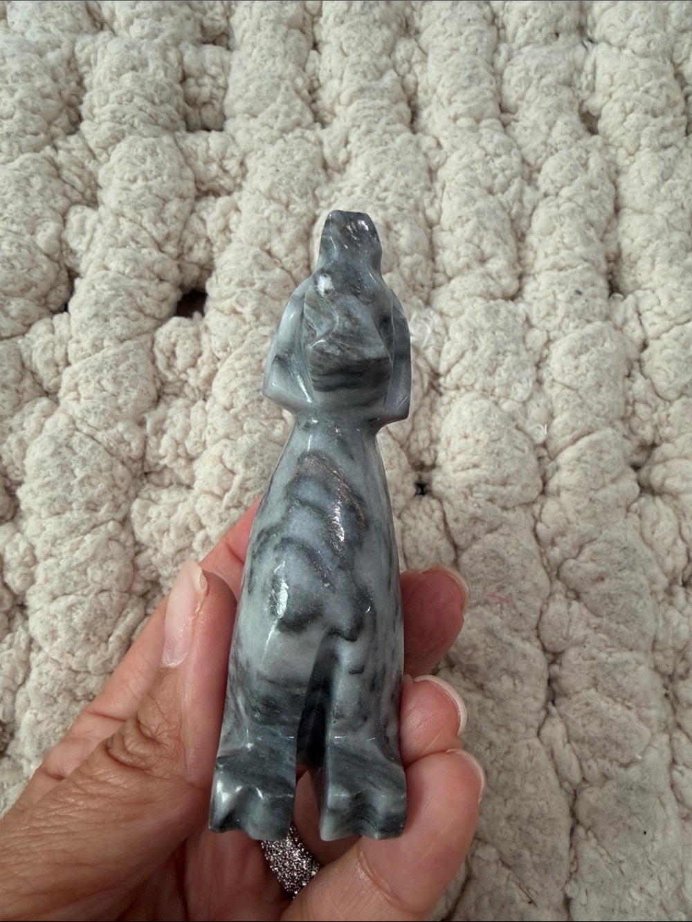 Hand Carved Marble Miniature Dog Figurine - Picture 6 of 7